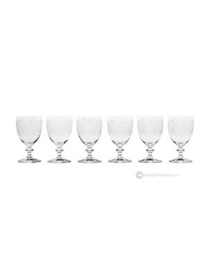 ESTRO Set de 6 copas de vino modernas y auténticas con pie en cristal de calidad superior.