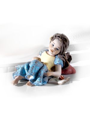 LA BELLA Y LA BESTIA Muñeca de porcelana de cuento de Capodimonte, auténtico romance italiano.