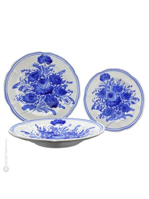 PLATOS FIORACCIO Colección Castelli de vajilla de cerámica, pintada a mano, Made in Italy