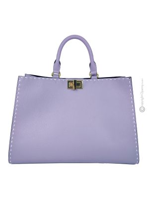 Bolso de hombro para mujer CHICCA Shopper tote en piel auténtica hecha a mano 