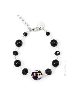 PULSERA MILLEFIORI bisutería artística pulsera de perlas de cristal de Murano con murrina auténtica hecha a mano Made in Italy