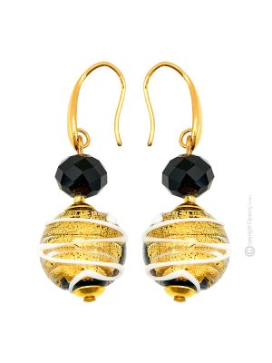 PENDIENTES MIRHO bisutería artística cuentas de cristal de Murano con oro de 18 quilates auténtico hecho a mano Made in Italy