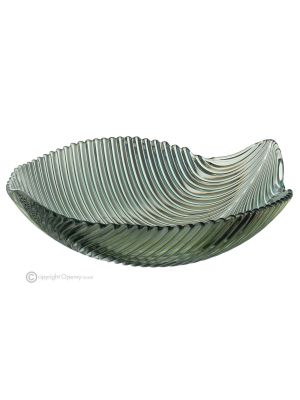 MAMBO Auténtico centro de mesa decorativo moderno pintado a mano en cristal de calidad superior.