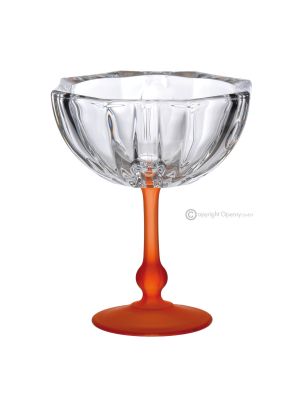 MILANO Cuenco para postre, centro de mesa decorativo moderno pintado a mano en cristal de calidad superior.