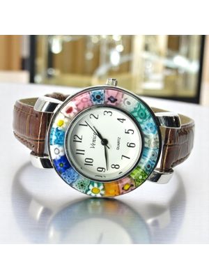 RELOJ DE PULSERA ESPACIO con auténtico cristal de Murano hecho a mano Murrine Made in Italy