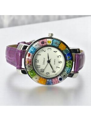 RELOJ DE PULSERA ESPACIO con auténtico cristal de Murano hecho a mano Murrine Made in Italy