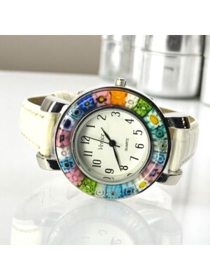 RELOJ DE PULSERA ESPACIO con auténtico cristal de Murano hecho a mano Murrine Made in Italy