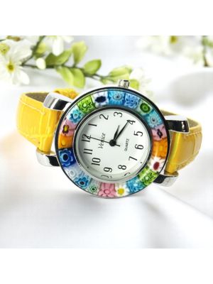 RELOJ DE PULSERA ESPACIO con auténtico cristal de Murano hecho a mano Murrine Made in Italy