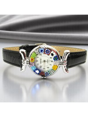 RELOJ DE PULSERA PARA SEÑORA con auténtico cristal de Murano hecho a mano Murrine Made in Italy