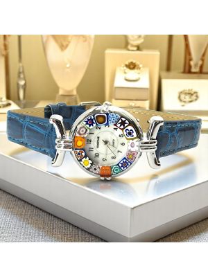 RELOJ DE PULSERA PARA SEÑORA con auténtico cristal de Murano hecho a mano Murrine Made in Italy