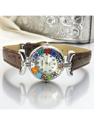 RELOJ DE PULSERA PARA SEÑORA con auténtico cristal de Murano hecho a mano Murrine Made in Italy