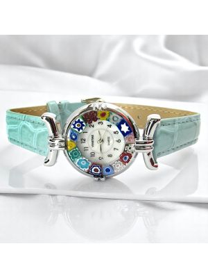 RELOJ DE PULSERA PARA SEÑORA con auténtico cristal de Murano hecho a mano Murrine Made in Italy
