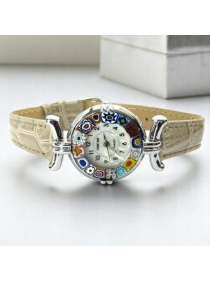 RELOJ DE PULSERA PARA SEÑORA con auténtico cristal de Murano hecho a mano Murrine Made in Italy