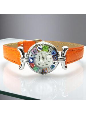 RELOJ DE PULSERA PARA SEÑORA con auténtico cristal de Murano hecho a mano Murrine Made in Italy