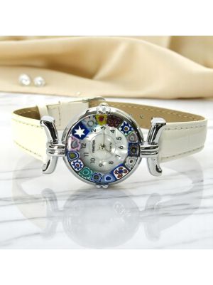 RELOJ DE PULSERA PARA SEÑORA con auténtico cristal de Murano hecho a mano Murrine Made in Italy