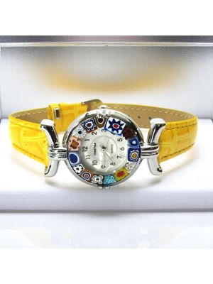 RELOJ DE PULSERA PARA SEÑORA con auténtico cristal de Murano hecho a mano Murrine Made in Italy