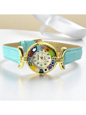 RELOJ DE PULSERA PARA SEÑORA con auténtico cristal de Murano hecho a mano Murrine Made in Italy