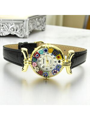 RELOJ DE PULSERA PARA SEÑORA con auténtico cristal de Murano hecho a mano Murrine Made in Italy