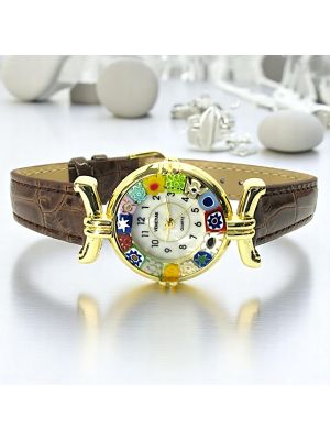 RELOJ DE PULSERA PARA SEÑORA con auténtico cristal de Murano hecho a mano Murrine Made in Italy