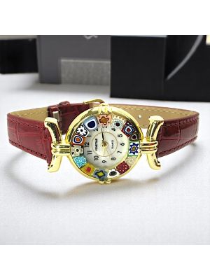 RELOJ DE PULSERA PARA SEÑORA con auténtico cristal de Murano hecho a mano Murrine Made in Italy