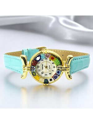 RELOJ DE PULSERA PARA SEÑORA con auténtico cristal de Murano hecho a mano Murrine Made in Italy