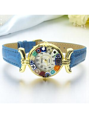 RELOJ DE PULSERA PARA SEÑORA con auténtico cristal de Murano hecho a mano Murrine Made in Italy