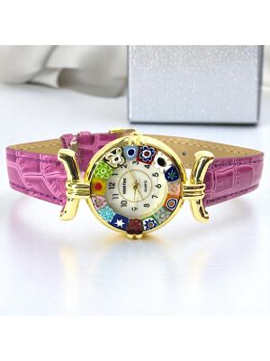 RELOJ DE PULSERA PARA SEÑORA con auténtico cristal de Murano hecho a mano Murrine Made in Italy