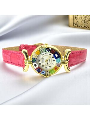 RELOJ DE PULSERA PARA SEÑORA con auténtico cristal de Murano hecho a mano Murrine Made in Italy