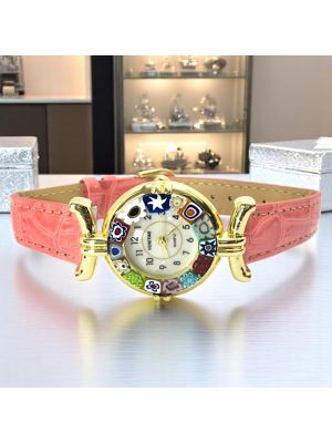 RELOJ DE PULSERA PARA SEÑORA con auténtico cristal de Murano hecho a mano Murrine Made in Italy