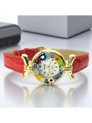 RELOJ DE PULSERA PARA SEÑORA con auténtico cristal de Murano hecho a mano Murrine Made in Italy