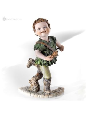 PETER PAN Capodimonte, muñeco de cuento, refinamiento de porcelana.