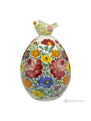 UOVO, cerámica artística original de Castelli, hecha y pintada a mano, auténtico Made in Italy.