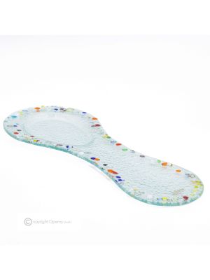 DROPS - Reposacucharas de vidrio artístico, reposacucharas de cocina hecho a mano