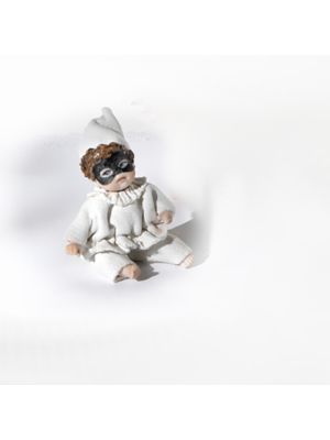 PULCINELLA Capodimonte, máscara de porcelana para un carnaval de arte italiano.