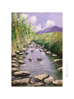 RELAX Pintura acrílica moderna sobre lienzo Made in Italy 