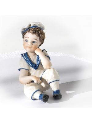 REMO - Estatuilla del marinero Capodimonte, arte y refinamiento en porcelana exclusiva.