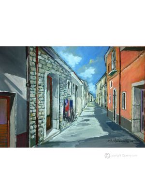 VISTAZO DE IRPINO Pintura acrílica moderna sobre lienzo Made in Italy 
