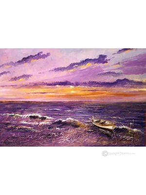 UNA TARDE DE VERANO Pintura acrílica moderna sobre lienzo Made in Italy 