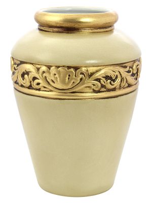 IRIS VASE Jarrón de Cerámica Creaciones Artísticas Pan de Oro de 24k Hecho a Mano en Italia