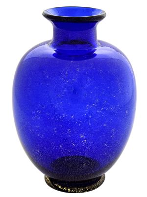 JARRÓN REDONDO DE ORO Jarrón de cristal de Murano en pan de oro Venecia hecho a mano Made in Italy