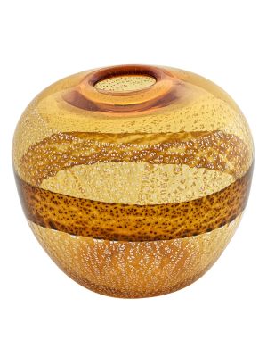 JARRÓN DE BANDA DE PLATA Jarrón Veneciano hecho a mano con hoja de plata y cristal de Murano