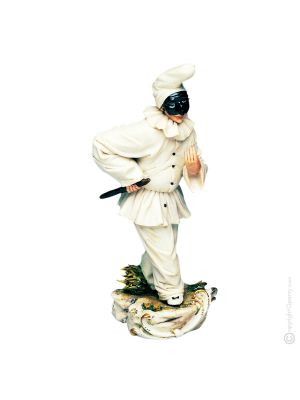 Estatua de PULCINELLA Figura de porcelana Capodimonte hecha a mano en Italia