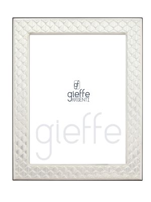 Marco de fotos plateado - Arte decorativo - Relieve de diamante acolchado