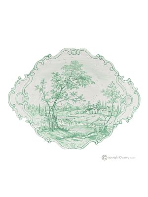 BANDEJA BARROCA, plato para servir en cerámica de Castelli, realizado y decorado artesanalmente.