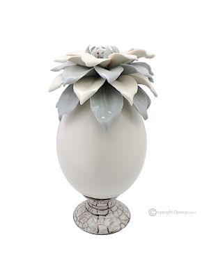 HUEVO DE MÁRMOL – Centro de mesa de decoración, porcelana Capodimonte hecha a mano