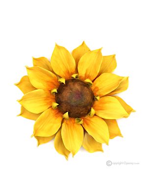 GIRASOL – Flor colgante en porcelana de Capodimonte, hecha a mano, de alta calidad.