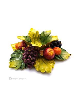 PORTAVELAS UVA – Centro de mesa decoración, cerámica Capodimonte, hecho a mano