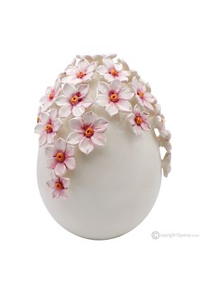 EGG – Centro de mesa para decoración de mesa, fina cerámica de Capodimonte, hecho a mano