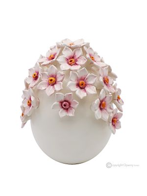 EGG – Centro de mesa para decoración de mesa, fina cerámica de Capodimonte, hecho a mano