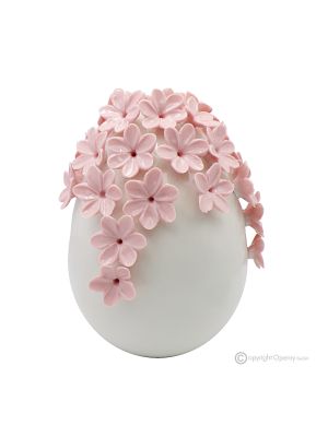 EGG – Centro de decoración de mesa con pequeñas flores, fina cerámica de Capodimonte